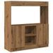 Buffet haut chêne artisanal 92x33x100 cm bois d'ingénierie - Photo n°2