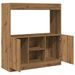 Buffet haut chêne artisanal 92x33x100 cm bois d'ingénierie - Photo n°8