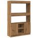 Buffet haut chêne artisanal 92x33x140 cm bois d'ingénierie - Photo n°2