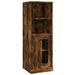 Buffet haut chêne fumé 36x35,5x103,5 cm bois d'ingénierie - Photo n°8