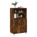 Buffet haut Chêne fumé 60x36x110 cm Bois d'ingénierie - Photo n°3