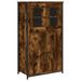 Buffet haut chêne fumé 62x32x106,5 cm bois d'ingénierie - Photo n°1