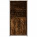 Buffet haut chêne fumé 62x36x121,5 cm bois d'ingénierie - Photo n°5