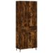 Buffet haut Chêne fumé 69,5x34x180 cm Bois d'ingénierie - Photo n°1