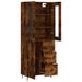 Buffet haut Chêne fumé 69,5x34x180 cm Bois d'ingénierie - Photo n°4