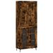 Buffet haut Chêne fumé 69,5x34x180 cm Bois d'ingénierie - Photo n°1