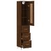 Buffet haut Chêne marron 34,5x34x180 cm Bois d'ingénierie - Photo n°4