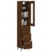 Buffet haut Chêne marron 34,5x34x180 cm Bois d'ingénierie - Photo n°3