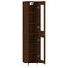 Buffet haut Chêne marron 34,5x34x180 cm Bois d'ingénierie - Photo n°4