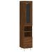 Buffet haut Chêne marron 34,5x34x180 cm Bois d'ingénierie - Photo n°1