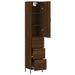 Buffet haut Chêne marron 34,5x34x180 cm Bois d'ingénierie - Photo n°4