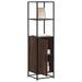 Buffet haut chêne marron 35,5x35x139 cm bois d'ingénierie métal - Photo n°1