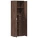 Buffet haut chêne marron 60x35x180 cm bois d'ingénierie - Photo n°6