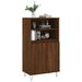 Buffet haut Chêne marron 60x36x110 cm Bois d'ingénierie - Photo n°3