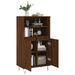 Buffet haut Chêne marron 60x36x110 cm Bois d'ingénierie - Photo n°4