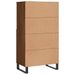 Buffet haut Chêne marron 60x36x110 cm Bois d'ingénierie - Photo n°8