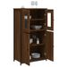 Buffet haut chêne marron 62x32x106,5 cm bois d'ingénierie - Photo n°4