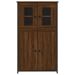 Buffet haut chêne marron 62x32x106,5 cm bois d'ingénierie - Photo n°5