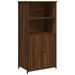 Buffet haut chêne marron 62x36x121,5 cm bois d'ingénierie - Photo n°1