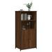 Buffet haut chêne marron 62x36x121,5 cm bois d'ingénierie - Photo n°3