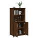 Buffet haut chêne marron 62x36x121,5 cm bois d'ingénierie - Photo n°4