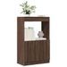 Buffet haut chêne marron 63x33x100 cm bois d'ingénierie - Photo n°1