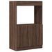 Buffet haut chêne marron 63x33x100 cm bois d'ingénierie - Photo n°2