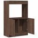 Buffet haut chêne marron 63x33x100 cm bois d'ingénierie - Photo n°8