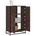 Buffet haut chêne marron 68x35x106,5 cm bois ingénierie métal - Photo n°1