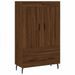 Buffet haut chêne marron 69,5x31x115 cm bois d'ingénierie - Photo n°1