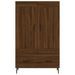 Buffet haut chêne marron 69,5x31x115 cm bois d'ingénierie - Photo n°5