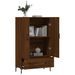 Buffet haut chêne marron 69,5x31x115 cm bois d'ingénierie - Photo n°4