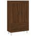 Buffet haut chêne marron 69,5x31x115 cm bois d'ingénierie - Photo n°1