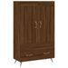 Buffet haut chêne marron 69,5x31x115 cm bois d'ingénierie - Photo n°1