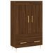 Buffet haut chêne marron 69,5x31x115 cm bois d'ingénierie - Photo n°1
