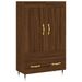 Buffet haut chêne marron 69,5x31x115 cm bois d'ingénierie - Photo n°1