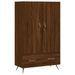 Buffet haut chêne marron 69,5x31x115 cm bois d'ingénierie - Photo n°1