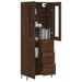 Buffet haut Chêne marron 69,5x34x180 cm Bois d'ingénierie - Photo n°3