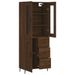 Buffet haut Chêne marron 69,5x34x180 cm Bois d'ingénierie - Photo n°4