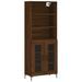 Buffet haut Chêne marron 69,5x34x180 cm Bois d'ingénierie - Photo n°1