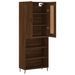 Buffet haut Chêne marron 69,5x34x180 cm Bois d'ingénierie - Photo n°4