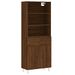 Buffet haut Chêne marron 69,5x34x180 cm Bois d'ingénierie - Photo n°1