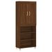 Buffet haut Chêne marron 69,5x34x180 cm Bois d'ingénierie - Photo n°1