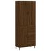 Buffet haut Chêne marron 69,5x34x180 cm Bois d'ingénierie - Photo n°1