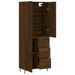 Buffet haut Chêne marron 69,5x34x180 cm Bois d'ingénierie - Photo n°4