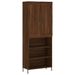 Buffet haut Chêne marron 69,5x34x180 cm Bois d'ingénierie - Photo n°1