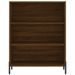 Buffet haut Chêne marron 69,5x34x180 cm Bois d'ingénierie - Photo n°8