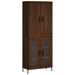 Buffet haut Chêne marron 69,5x34x180 cm Bois d'ingénierie - Photo n°1