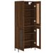 Buffet haut Chêne marron 69,5x34x180 cm Bois d'ingénierie - Photo n°4