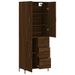 Buffet haut Chêne marron 69,5x34x180 cm Bois d'ingénierie - Photo n°4